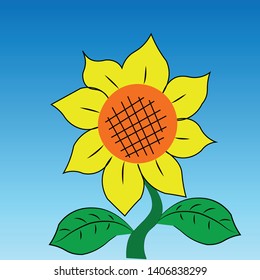 sun flower object design - vector