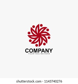Sun flower outline logo design vector