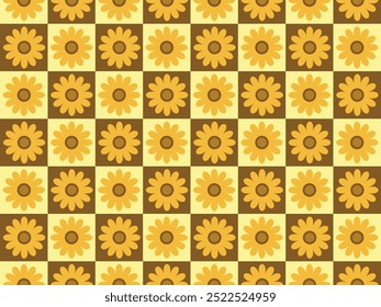 Sun flower pattern seamless vector