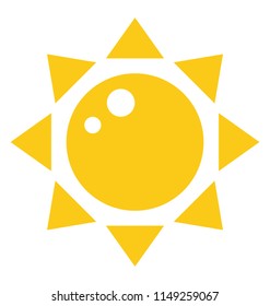 
A sun with flower petal like rays symbolizing sun shape 
