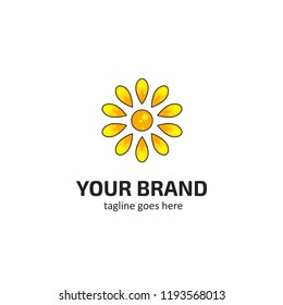 Sun flower petals logo icon symbol mark