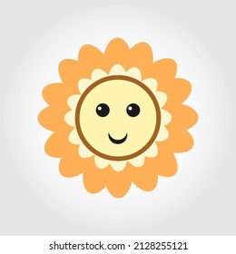 Sun Flower shape with smile Floral logo Colorful geometric shape Vector EPS 10