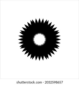Sun Flower Shaped Deformation for Logo or Graphic Design Element. Vector Illustration