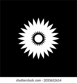Deformación en forma de flor solar para elemento de diseño gráfico o logotipo. Ilustración vectorial