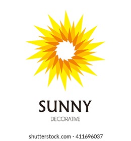 Sun flower shine bright abstract vector logo design template business light icon beauty company symbol concept