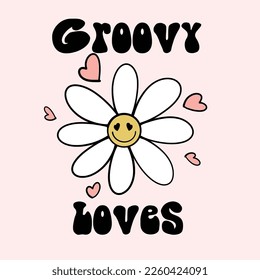 Sun flower with slogan groovy loves