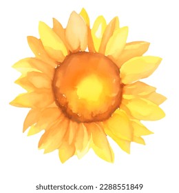 Sonnenblume mit handgezeichneter digitaler Malgrafik