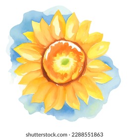 Sonnenblume mit handgezeichneter digitaler Malgrafik