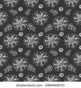 The Sun Flower, This vector design showcases a field of wildflowers, capturing their natural beauty and diversity. Ideal for projects that seek to celebrate nature and its vibrant colors.