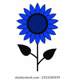 sun flower top vector on white background 