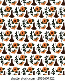 Sun Flower and vase small pattern