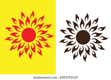 Sun Flower Vector Art Illustration