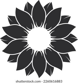 Sun Flower Vector Art, Sunflower Illustration, Flower silhouette vector