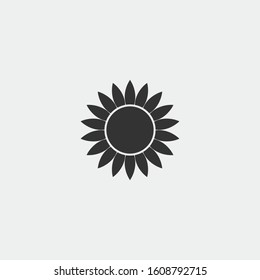 Sun flower vector icon plant