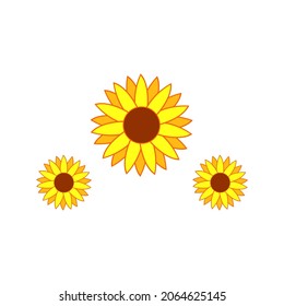 Sun flower vector icon suitable for web icon, etc.