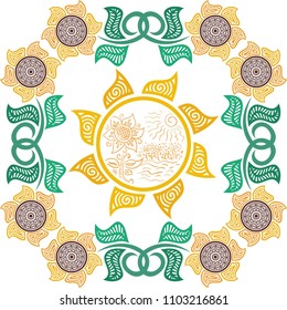 Sun flower. Vector illustration
