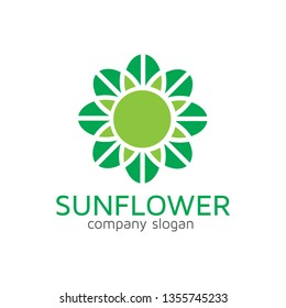 Sun Flower Vector Logo Illustration