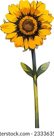 Sun flower vector and logo illustration