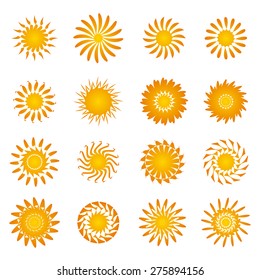 sun or flower vector set collection or pattern