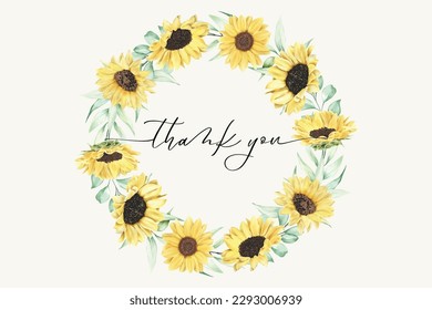 sun flower wreath design illustration