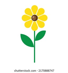Sun Flower, yellow icon template vector design