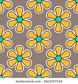 los flores de sol florecen sin fisuras. diseño de fondo de patrón de repetición