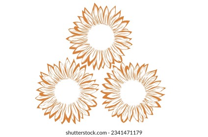 Sun flowers design vector, orange color