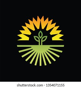 sun flowers logo design