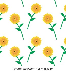 Sun Flowers Seamless Background. Floral Background. Seamless Floral Pattern able to print for cloths, tablecloths, blanket, shirts, dresses, posters, papers.