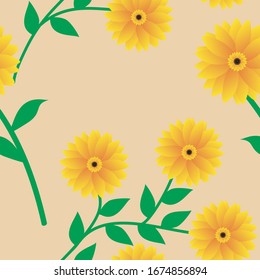 Sun Flowers Seamless Background. Floral Background. Seamless Floral Pattern able to print for cloths, tablecloths, blanket, shirts, dresses, posters, papers.
