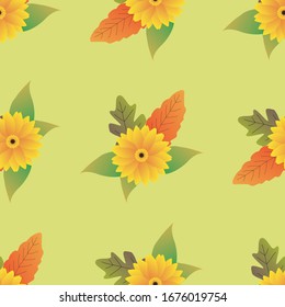 Sun Flowers Seamless Background. Seamless Floral Pattern able to print for cloths, tablecloths, blanket, shirts, dresses, posters, papers.