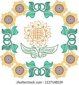 Sun flowers. Vector illustration
