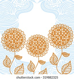 Sun flowers vector illustration