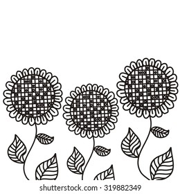Sun flowers vector illustration