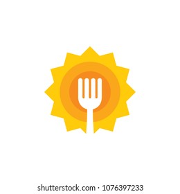 Sun Food Logo Icon Design Stock Vector (Royalty Free) 1076397233 ...