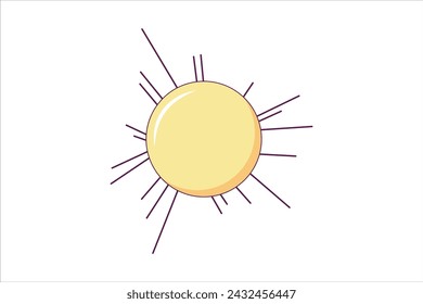 Sun Fortune Flat Sticker Design
