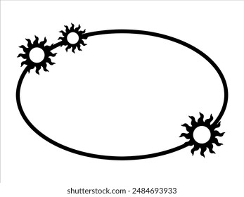 Sun Frame Outline Background Illustration