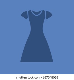 Sun frock glyph color icon. Silhouette symbol. Sarafan. Negative space. Vector isolated illustration
