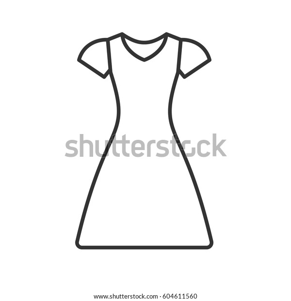 Sun Frock Linear Icon Thin Line Stock Vector (Royalty Free) 604611560