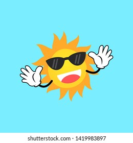 sun funny vector cartoon design