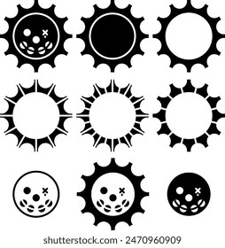 equipo solar con activos de cara de calavera de vaca