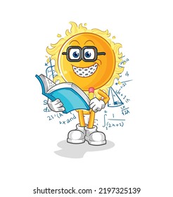 caricatura de sun geek. vector de mascota de dibujos animados