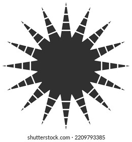sun geometric element. shape of sun with rays, summer symbol