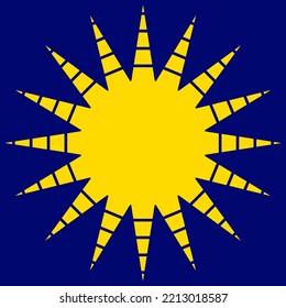 sun geometric element. shape of sun with rays, summer symbol