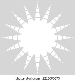 sun geometric element. shape of sun with rays, summer symbol