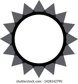 Sun geometric vector symbol isolated on white background.