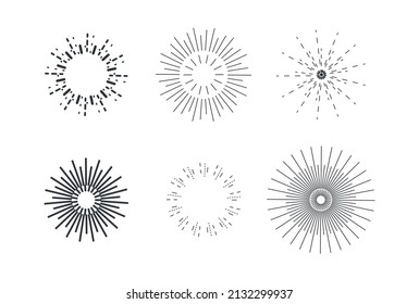 sun  geometrical design vector set
