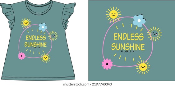 sun give endless shine and feel happy t shirt graphic design vector illustration \
