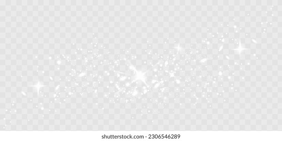 Sun glare. Glowing isolated white transparent set of light effects, glare, explosion, spark and stars. Beautiful optical effect of light reflections. snow. snow crumb