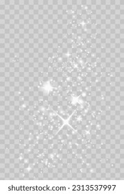 Sun glare. Glowing isolated white transparent set of light effects, glare, explosion, spark and stars. Beautiful optical effect of light reflections. snow. snow crumb